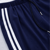 Pantalon femme large à bande latérale contrastée