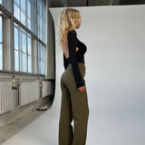 Pantalon Large Taille Haute Coupe Fluide Élégance Moderne