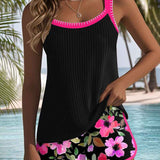 Ensemble Femme Débardeur et Short à Imprimé Floral