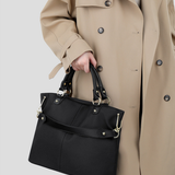 Sac cabas en cuir structuré à bandoulière amovible