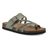 Sandales femme tressées à boucle et entre-doigt