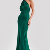Robe Longue Dos Nu Halter Drapée Élégance