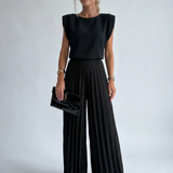 Ensemble deux pièces femme top sans manches et pantalon large