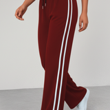 Pantalon femme large à bande latérale contrastée