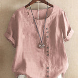 Blouse Lin Femme Boutonnée – Haut Été Léger et Élégant