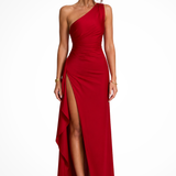 Robe longue asymétrique femme à fente latérale