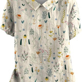 Blouse Femme Imprimé Nature – Chemisier Léger Décontracté