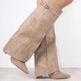 Evy | Bottes Élégantes en Suède avec Accents Dorés