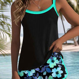 Ensemble Femme Débardeur et Short à Imprimé Floral
