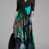 Robe Longue Artistique Fluide Élégance Moderne