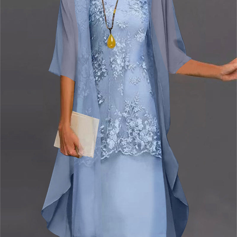 Robe Femme Deux Pièces Élégante – Robe Dentelle Fluide