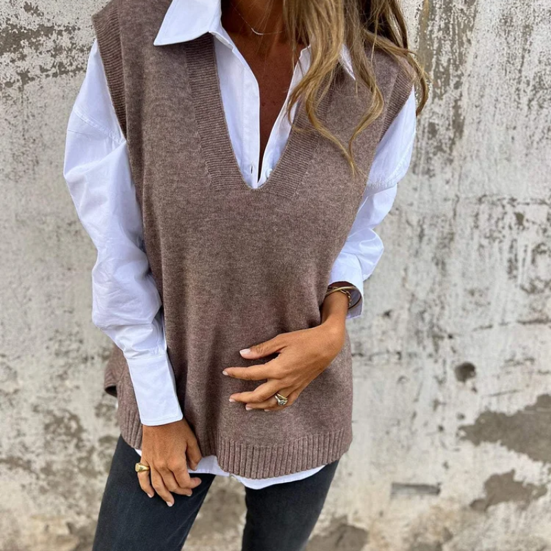Pull Automne Marron Femme Signature