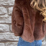 Veste d'automne femme à col haut zippée