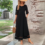 Robe Longue Classique Noire Femme
