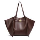 Sac cabas en cuir marron à silhouette ailée