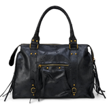 Sac cabas en cuir vieilli clouté pour femme
