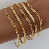 Set de 5 bracelets ajustables en acier inoxydable