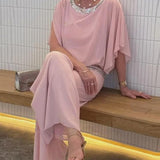 Ensemble Fluide Élégant Strass Soirée Chic