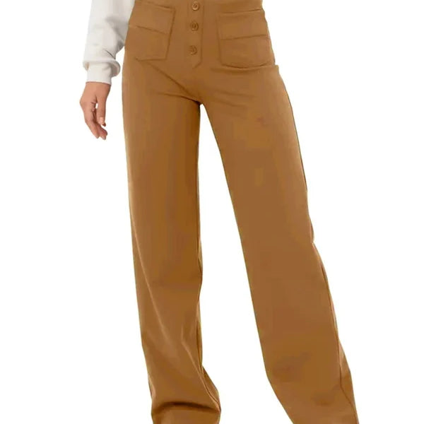 Sophie | Pantalon Taille Haute Extensible pour Femme – Poches Latérales Chic