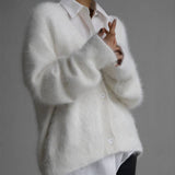 Cardigan Automne Léger Blanc Femme
