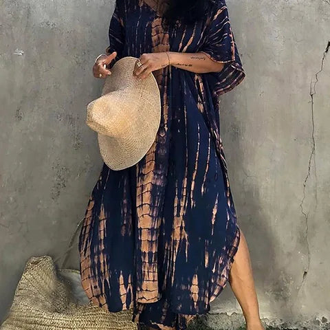 Robe Longue Bohème Fluide Confort Été Élégant