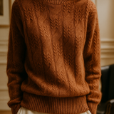 Pull Col Montant Maille Texturée Confort Élégance Hiver