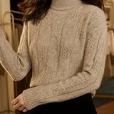 Pull Col Montant Maille Texturée Confort Élégance Hiver