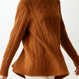 Pull Col Montant Maille Texturée Confort Élégance Hiver