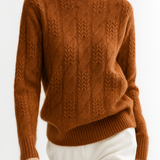 Pull Col Montant Maille Texturée Confort Élégance Hiver
