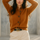 Strik Cardigan Med V-Hals Elegant Casual Komfort Stil