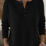 Pull Automne Élégant Noir Femme