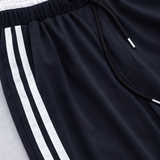 Pantalon femme large à bande latérale contrastée