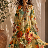 Robe Femme Bohème Fleurie – Robe Midi Fluide