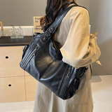 Sac porté épaule femme en simili cuir, bandoulière amovible