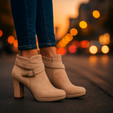 Bottines talon confortable élégantes boucle moderne