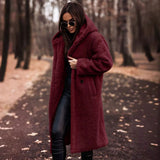 Manteau d'automne chaud pour femme à poches