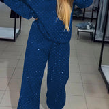 Ensemble Jogging Paillettes Coupe Ample Sweat Pantalon Style Tendance
