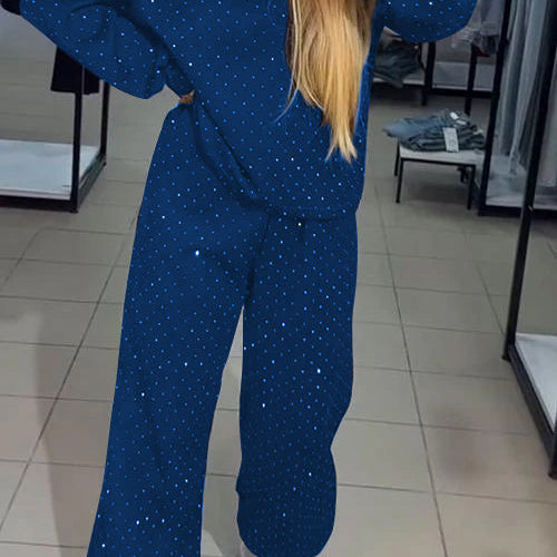 Ensemble Jogging Paillettes Coupe Ample Sweat Pantalon Style Tendance