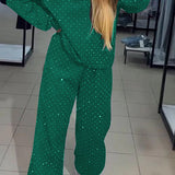 Ensemble Jogging Paillettes Coupe Ample Sweat Pantalon Style Tendance