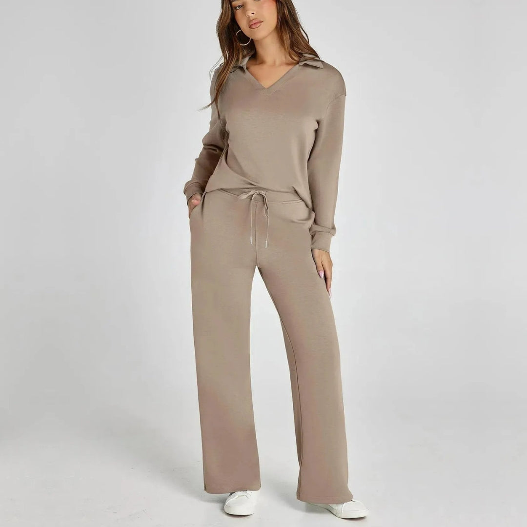 Ensemble Maille Fluide Col V Confort Élégant