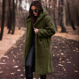Manteau d'automne chaud pour femme à poches