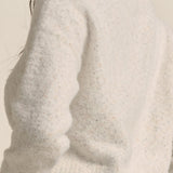 Pull court femme col V ajusté manches longues