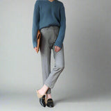 Pantalon Élégant Taille Haute Coupe Structurée Confort Chic