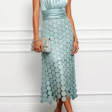 Robe Mi-Longue Cérémonie Bleue Marine Femme