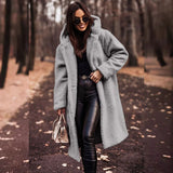 Manteau d'automne chaud pour femme à poches