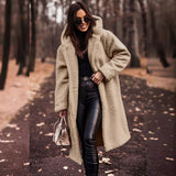 Manteau d'automne chaud pour femme à poches