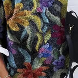 Pull Femme Imprimé Floral Artistique – Sweat Élégant Tendance