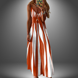 Robe Longue Femme Rayée à Bretelles Fines