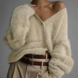 Cardigan Automne Léger Blanc Femme