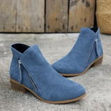 Bottines femme à zip latéral et semelle rembourrée